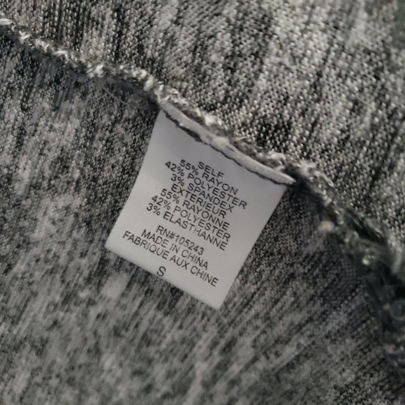 Bobeau Small Duster Cardigan Slit Sides Grey Space Dye Soft Comfy Fall Winter - Picture 2 of 10